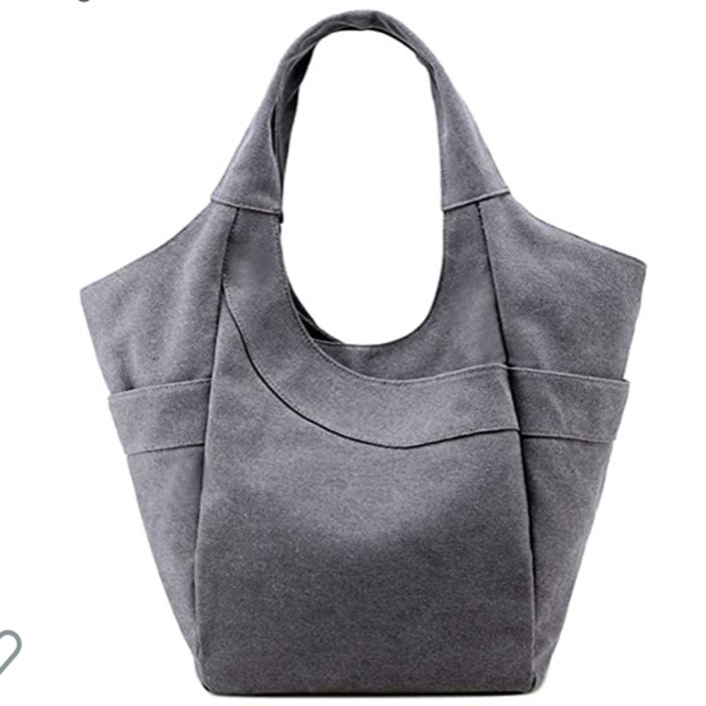 Grey canvas tote bag zip top. Excellent condition
